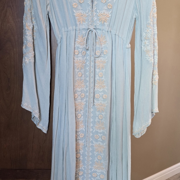 Free People Light Blue Embroidered High Low Dress - Picture 6 of 10